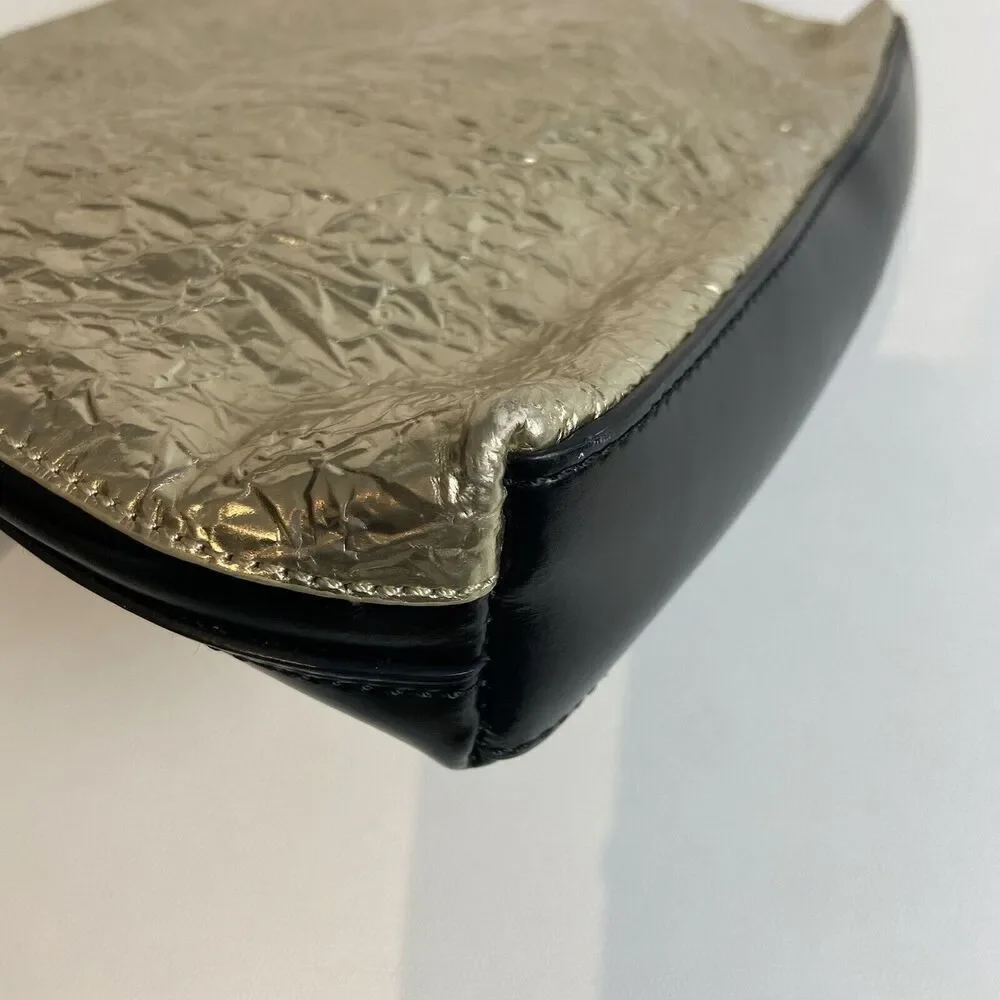 3.1 PHILLIP LIM Gold Foil‎ Leather Clutch Zip Closure